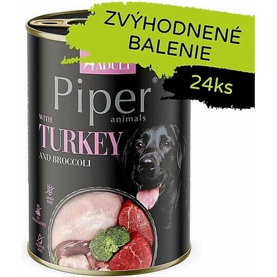 Piper konzerva pre psov s morkou a brokolicou 24 × 400 g