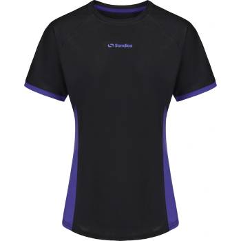 Sondico Дамска футболна фланелка Sondico Football T-Shirts Womens - Black/Purple