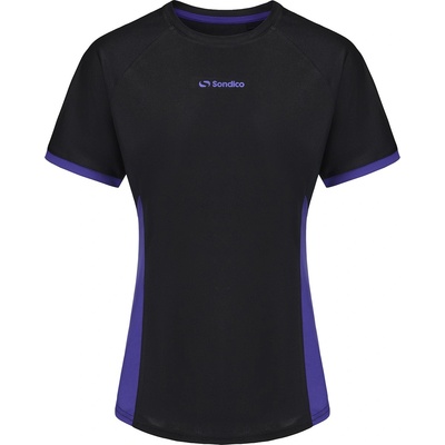 Sondico Дамска футболна фланелка Sondico Football T-Shirts Womens - Black/Purple