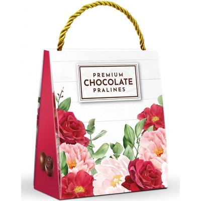 Selllot italské kakaové pralinky v dárkové tašce červené květy 200 g