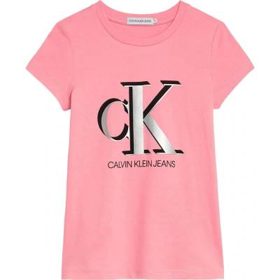 Calvin Klein Тениска Calvin Klein Contrast Monogram Slim short sleeve T-shirt - Pink