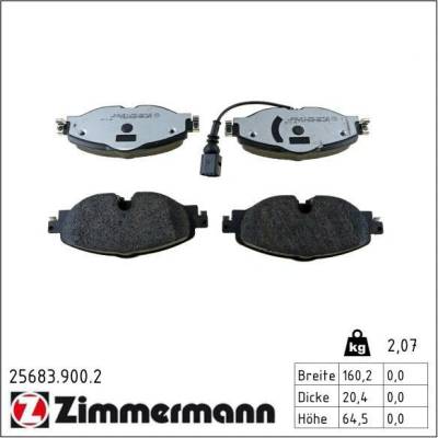 ZIMMERMANN Sada brzdových platničiek kotúčovej brzdy 25683.900.2