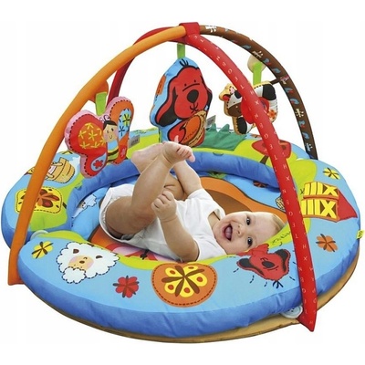 K´s Kids Aréna baby kulatá s hrazdou a hračkami multifunkční hrací deka sedátko