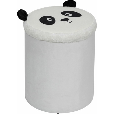 Atmosphera for kids Skládací taburet s úložným prostorem SMILE, průměr 30 cm, bílý