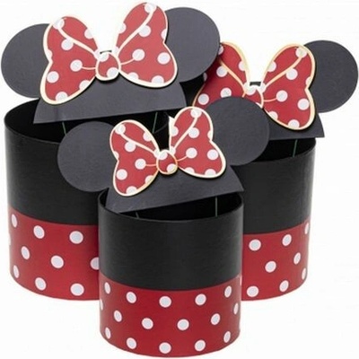Dárková krabička s oušky a mašlí – styl Minnie, velká