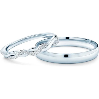 Image 1 of SAVICKI Брачни халки: бяло злато, полукръгли, 1.5мм и 3мм