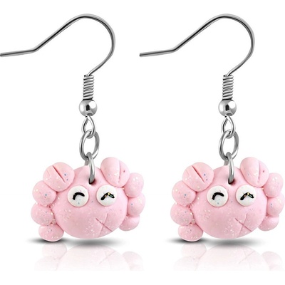 Šperky eshop fimo malý krab světle růžové barvy háčky AA20.20
