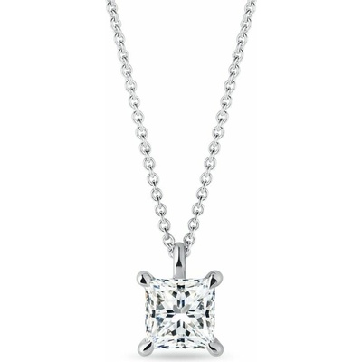 Klenota Náhrdelník z bieleho 14k zlata s lab grown diamantom N0877752