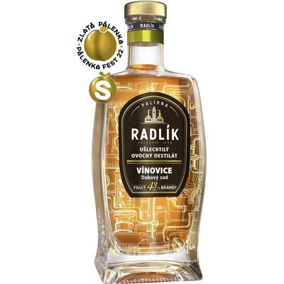 Radlík Vínovice z dubového sudu 43% 0,5 l (holá láhev)