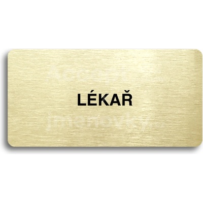 ACCEPT Piktogram LÉKAŘ - zlatá tabulka - černý tisk bez rámečku