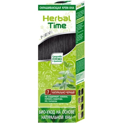 Henna Herbal Time přírodní barva na vlasy černá 7 75 ml