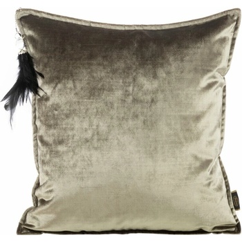 Takoy ROYAL z lesklého zamatu s ozdobným strapcom s krištáľom a perím-HF-396765 45 x 45 cm