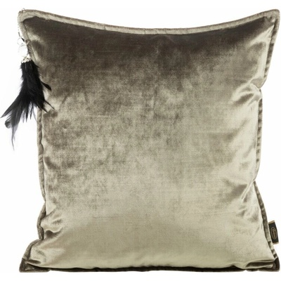 Takoy ROYAL z lesklého zamatu s ozdobným strapcom s krištáľom a perím-HF-396765 45 x 45 cm
