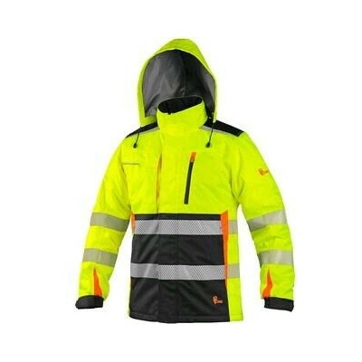 CXS Benson Pánska výstražná bunda softshell žltá a čierna