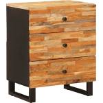vidaXL Леглов шкаф Кафяво 50 x 33 x 62 см Солидно мангово дърво (4018305)