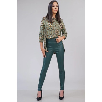 Image 1 of Radek's collection Дамски клин панталон имитация кожа в зелен цвят 62211-501