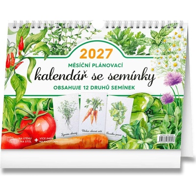 Měsíční plánovací se semínky 30 x 21 cm 2027