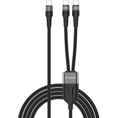 Verbatim 30279 USB-C samec USB-C to Dual USB-C 100W 1,5m černý