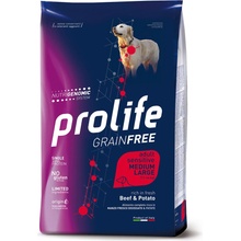 Prolife Dog Grain Free Sensitive Adult Medium/Large Beef & Potato 10 kg