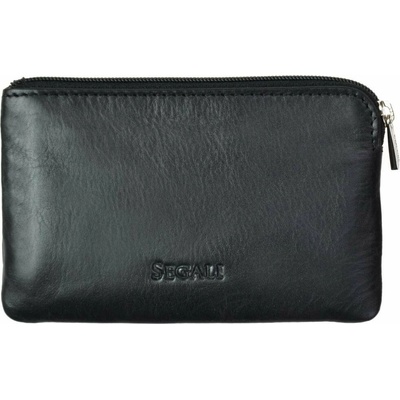 Segali Kožená mini peňaženka-kľúčenka 7289 black