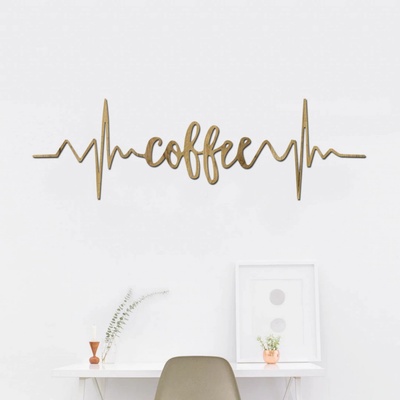 dřevo života Dřevěná dekorace COFFEE PULSE Rozměry (cm): 60x18, Zvolte barvu dekoru: Dub zlatý