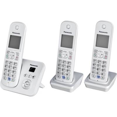 Panasonic PanasonicKX-TG6823GS DECT cordless telephone with answering machine (3 handsets, low radiation, eco mode, GAP telephone, landline) pearl silver