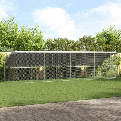vidaXL Klec pro psy se střechou sada 4 ks 800 x 200 x 200 cm pozinkovaná ocel stříbrná 9799.3368330