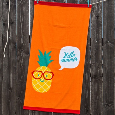 Tip Trade Dětská plážová osuška Ananas oranžová 70 x 140 cm