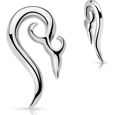 Šperky eshop piercing do ucha polosrdce s asijským ornamentem C4.6