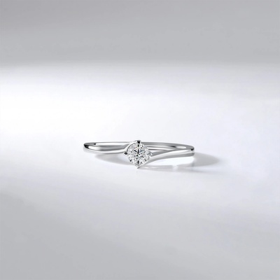 Lillian Vassago Zásnubní Prsten z bílého zlata s diamantem LLV59 DR092W