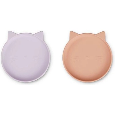 Olivia Liewood silikónových tanierov Cat light lavender Rose mix 2 ks
