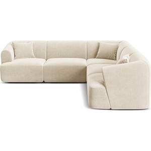 Cosmopolitan Design Бежов кадифен ъглов диван Campi - Cosmopolitan Design (COS_COR_120_F1_CAMPI1)