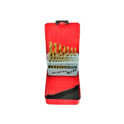 Vrtáky do kovu, sada 19ks, 1-10mm, HSS TiN, Geko G38234