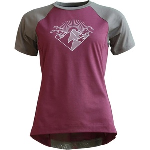 Zimtstern Дамска фланелка с къс ръкав за колоездене Zimtstern Women's Pureflowz Shirt S/S Cycling jersey - Windsor Wine / Dusty Olive - размер XS (156-2293-0411)