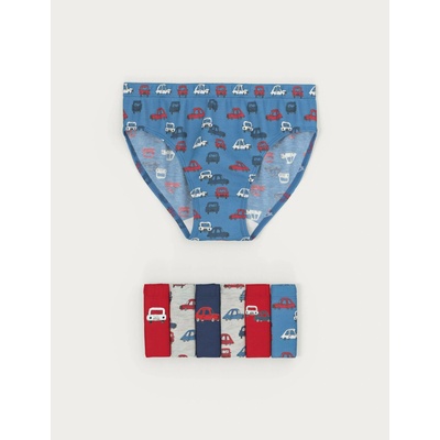 Marks & Spencer Бикини от чист памук с принт коли, 7 бр. в опаковка (2-8 години) Marks & Spencer многоцветна Marks & Spencer | Mnogotsveten | Момчешки | 2-3 години