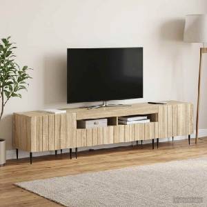 vidaXL 3 части LED ТВ шкаф ZWOLLE Дъб сонома Инженерна дървесина (3416515)