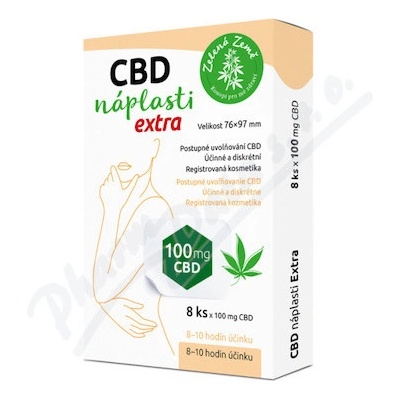 Zelená Země CBD náplasti extra 100 mg 8 ks