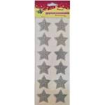TITANUM Foil stickers stars 40mm silver 12pcs