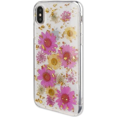 4smarts Силиконов Калъф с Цветя за iPhone XS/X, 4Smarts Glamour Bouquet Case, Розов (4S469997)