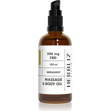 Herbliz CBD Massage Oil Bergamot masážní olej s CBD 100 ml