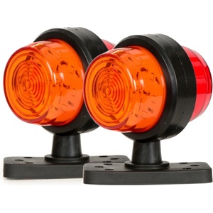  Комплект 2 бр. led габарити маркери тип рогче 12v-24v, оранжево-червено - за ремаркета, платформи, камиони и др
