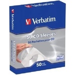 Verbatim Хартиен плик за cd/dvd с прозорче, със самозалепваща се лента, бял (50 бр. ) 49992 (49992)