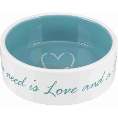 TRIXIE Ceramic Bowl - Керамична купа за храна и вода за кучета ø 16 см. 800 мл. бяло-синя
