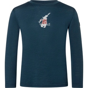super. natural Детска блуза с дълъг ръкав super. natural Kid's Bunny L/S Merino longsleeve - Blueberry / Various - размер 152 (EU) (704-6176-0116)