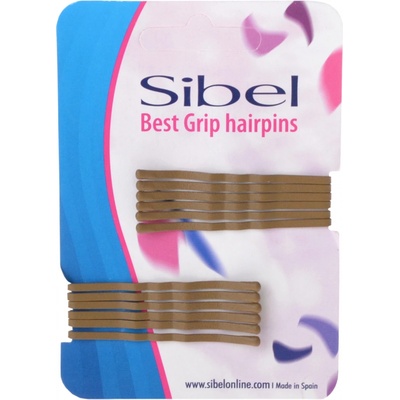 Vlnitá sponka Sibel Best Grip - 5 cm, béžová - 12ks (9600054-52)