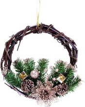 MagicHome Věnec Vánoce přírodní závěsný 30 cm