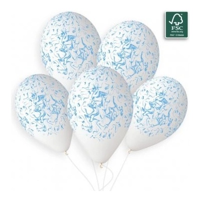 Gemar 13" 33cm Balónek bílý mramor modrý bal