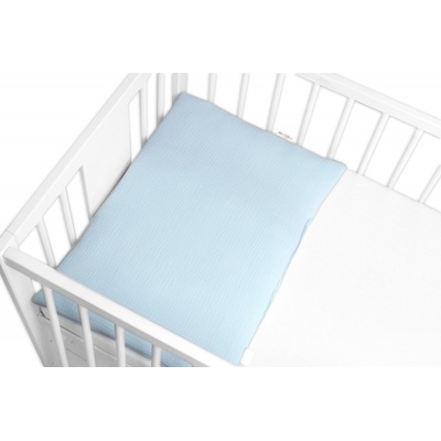 Baby Nellys Mušelínový polštář s výplní Maxi světle modrý 40x60
