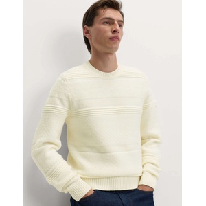 Marks & Spencer Текстуриран пуловер с кръгъл врат с вълна Marks & Spencer кремава Marks & Spencer | Bezhov | МЪЖЕ | S REG