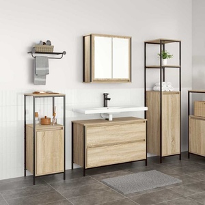 vidaXL Комплект мебели за баня 3 бр. Сонома дъб 90 x 34, 5 x 60 см (3328360)